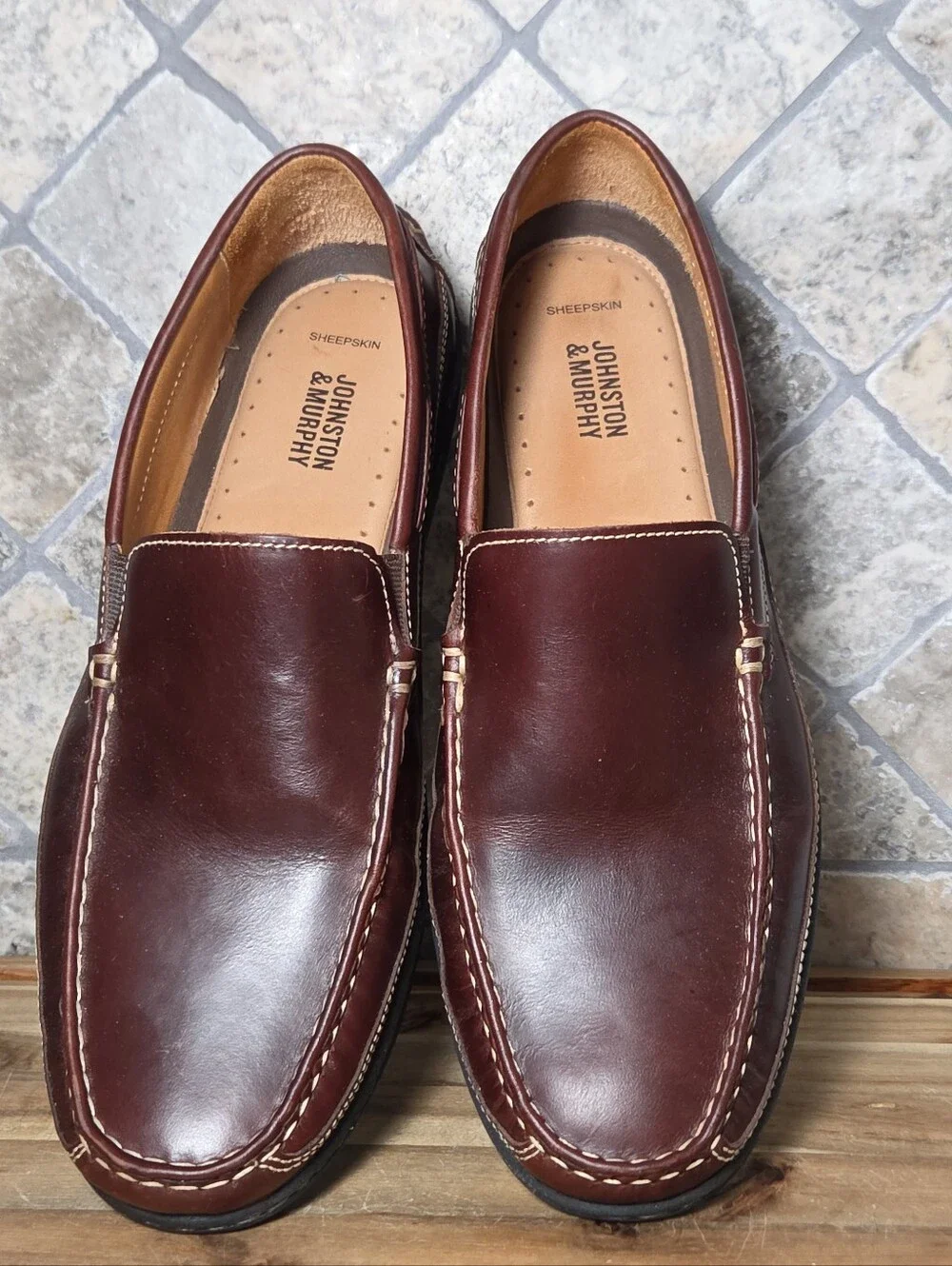 Johnston & Murphy Men's Fowler Venetian Loafer 25-8343 Mahogany 11 M